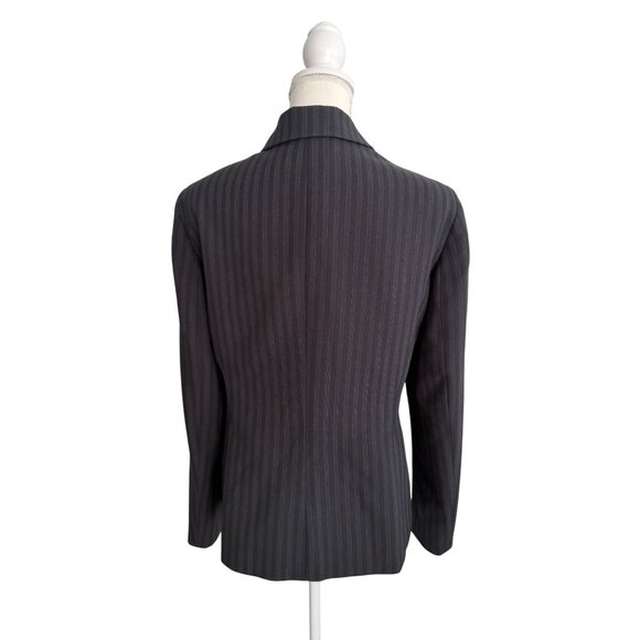 LE SUIT Black Gray Pinstriped Blazer Jacket Size US 14 - Picture 5 of 11